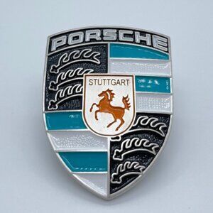 NWT PORSCHE livery hood crest BLUE & WHITE & ORANGE